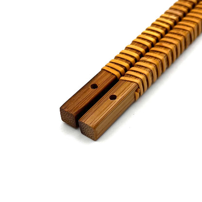 Satsuma Bamboo – Smoked Bamboo Cooking Chopsticks with Woven Rattan Grip