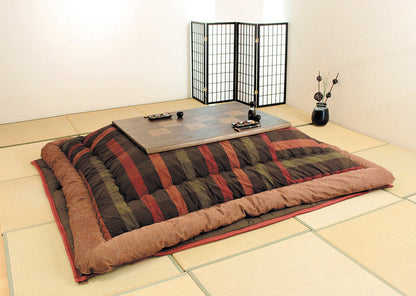 Japanese Ash Wood Grain Veneer Checkered Pattern Kotatsu - Rocca