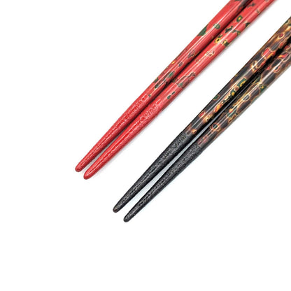 Tsugaru-Nuri Kara-Nuri Lacquered Pair Chopsticks(Engravable)